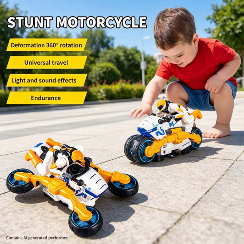 Lighting Christmas Decor - Elektrische Stunt Transformeerbare Motorfiets Kinderspeelgoed 360