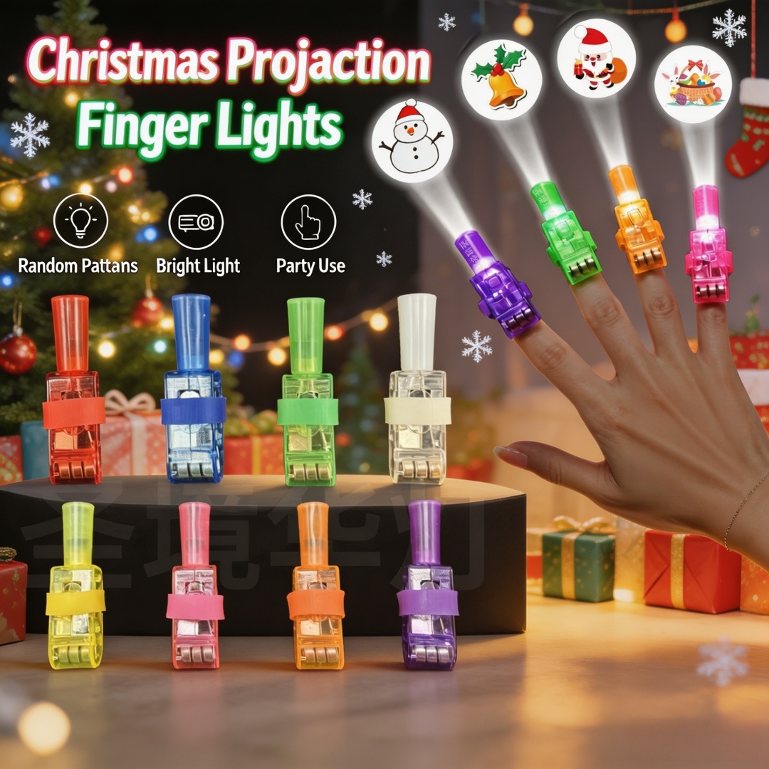 Decor Lighting Lamps - 24 stuks Kerstprojectie Vingerlampjes LED Flash