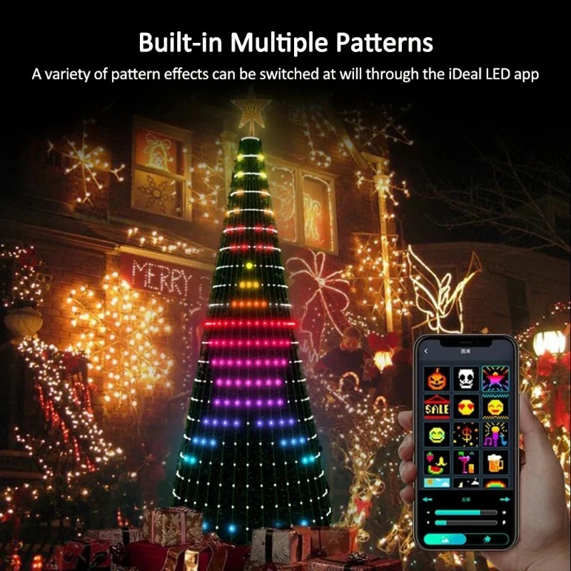 Lighting Decoration Ideas - Kerstster Boomverlichting RGB LED, Bluetooth APP-gestuurde