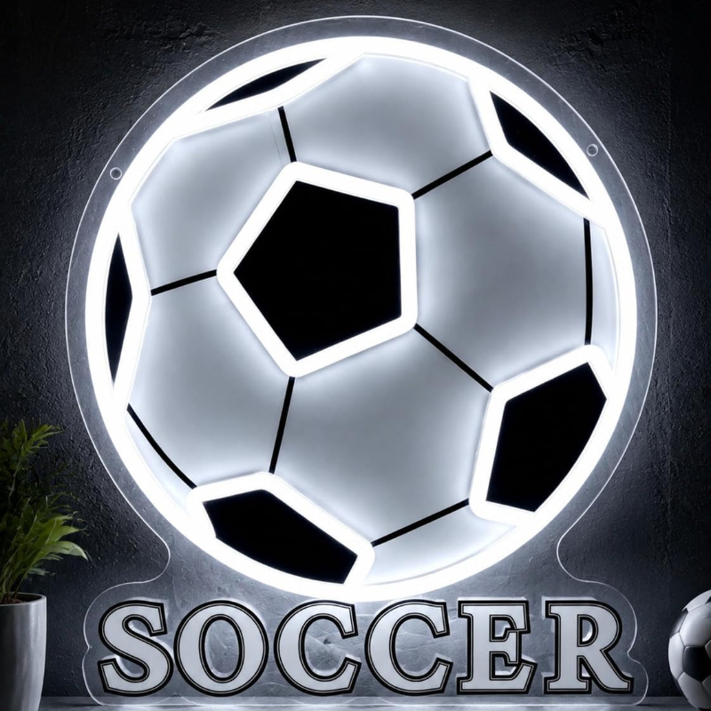 Lighting Christmas Decor - Voetbal Neonreclame LED Neonlicht USB-aangedreven, Kerstcadeau,