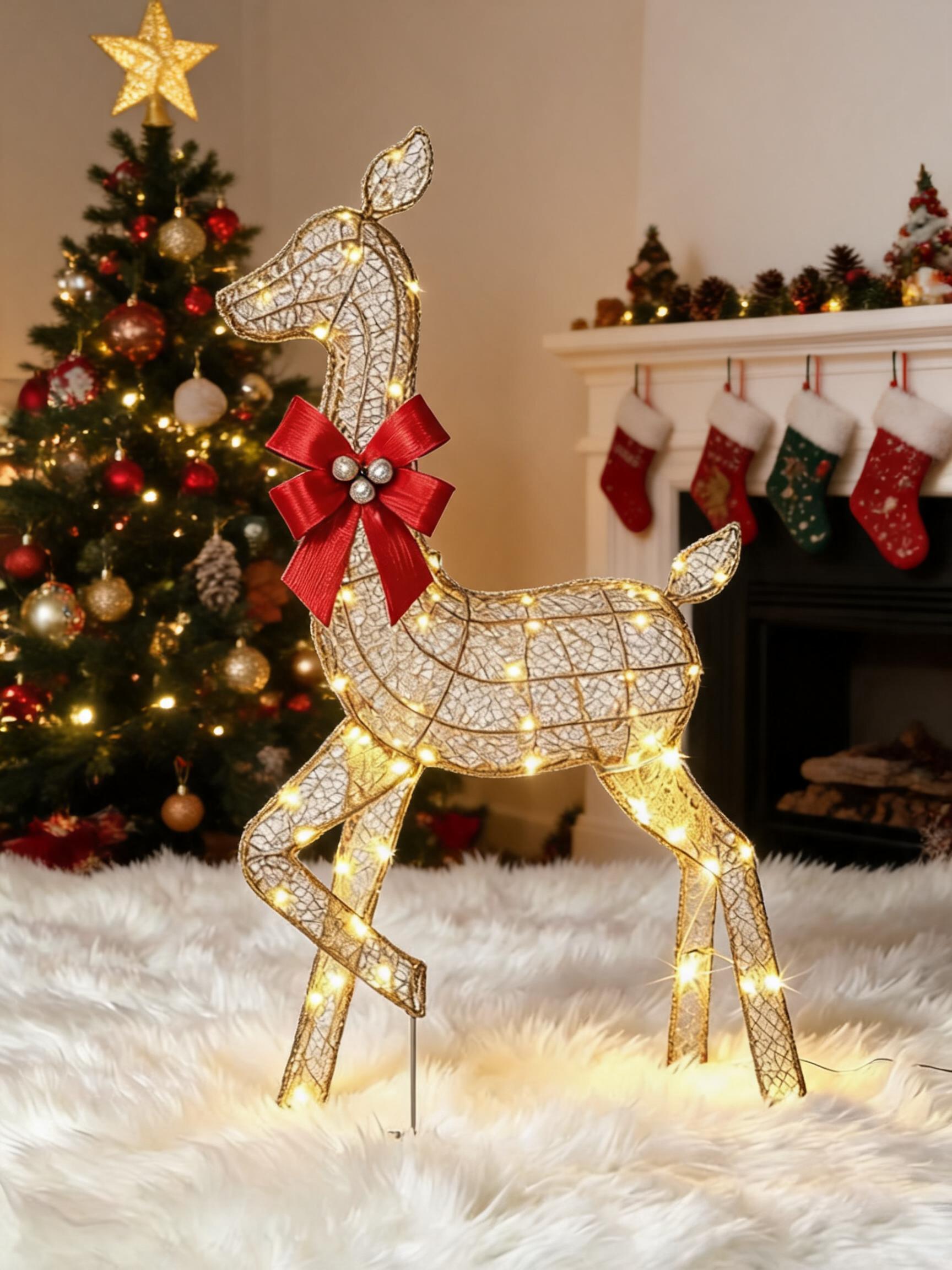Up Lighting Decor - 3-delige verlichte kerstrendierfamilie, LED-rendieren voor buiten,