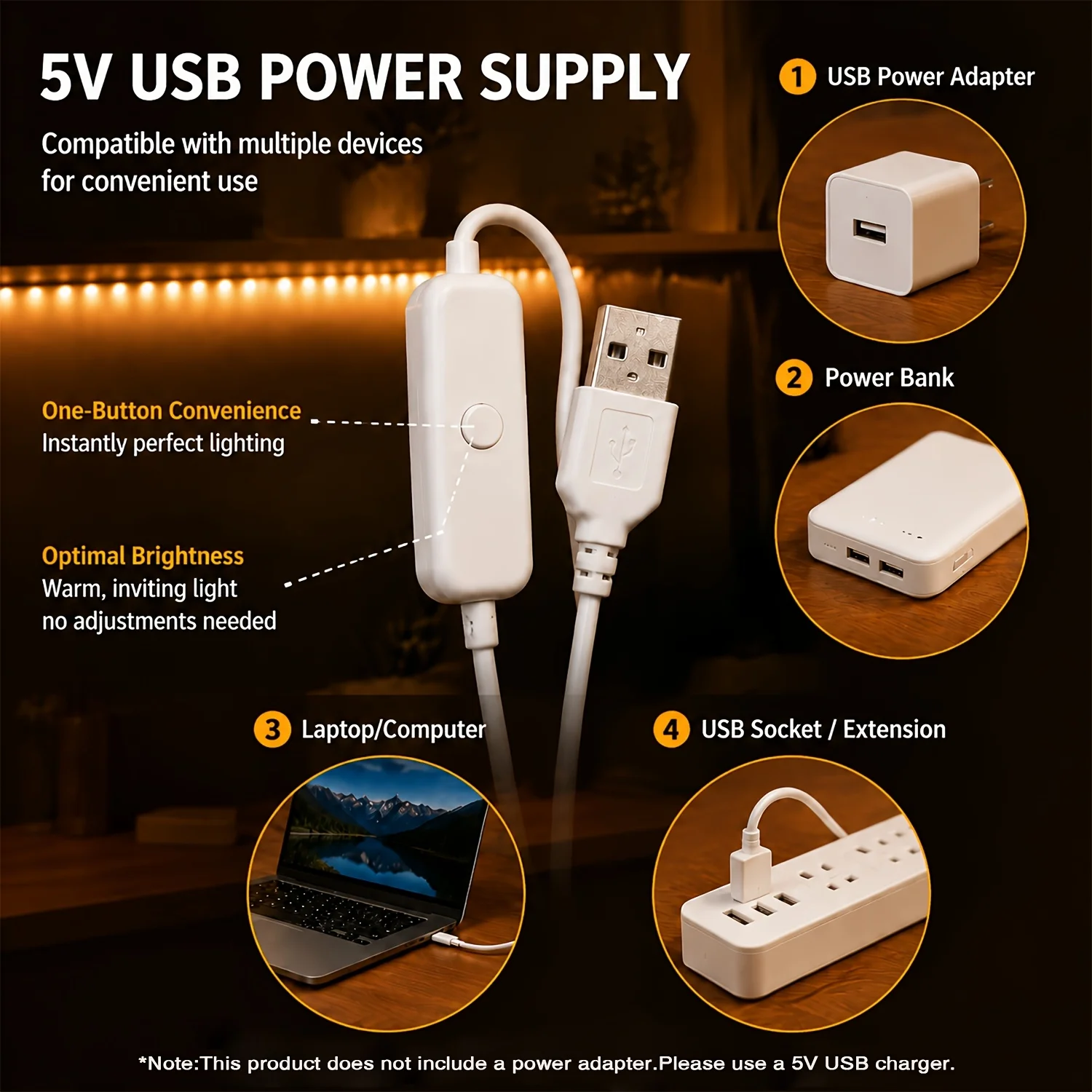 LED-stripverlichting met USB-b - Lighting Decoration Ideas recensie en prijs