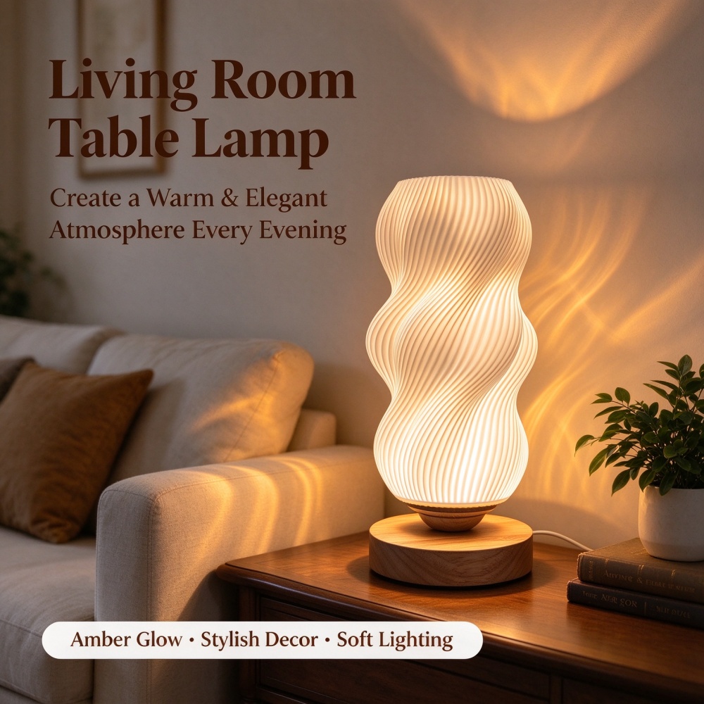 3D-geprinte nachtlamp met golv - Decor Lighting Lamps recensie en prijs