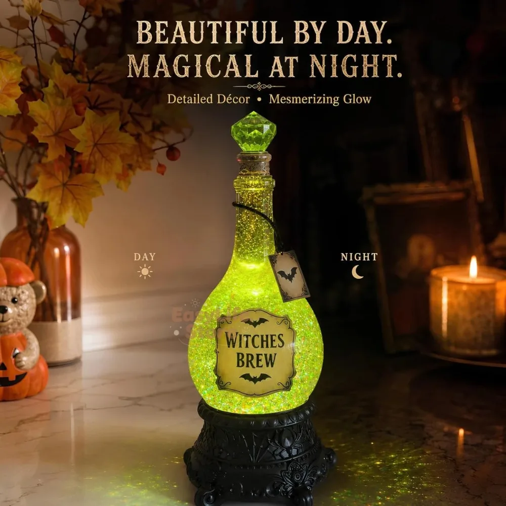 Verlichte fles met heksenbrouw - Up Lighting Decor recensie en prijs
